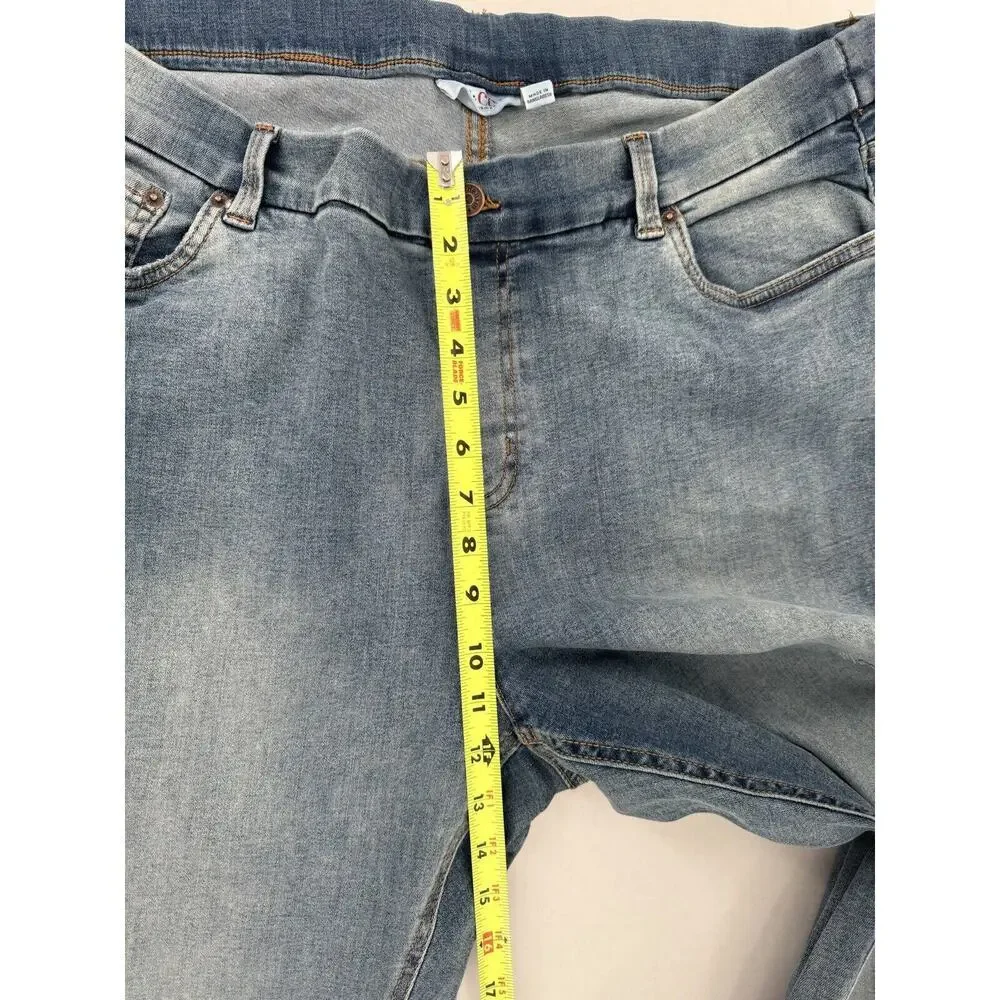 D & Co Pull On Denim Jeans Sz 24WP Plus Size 36/27 Distressed Stretch NWT - Picture 11 of 16